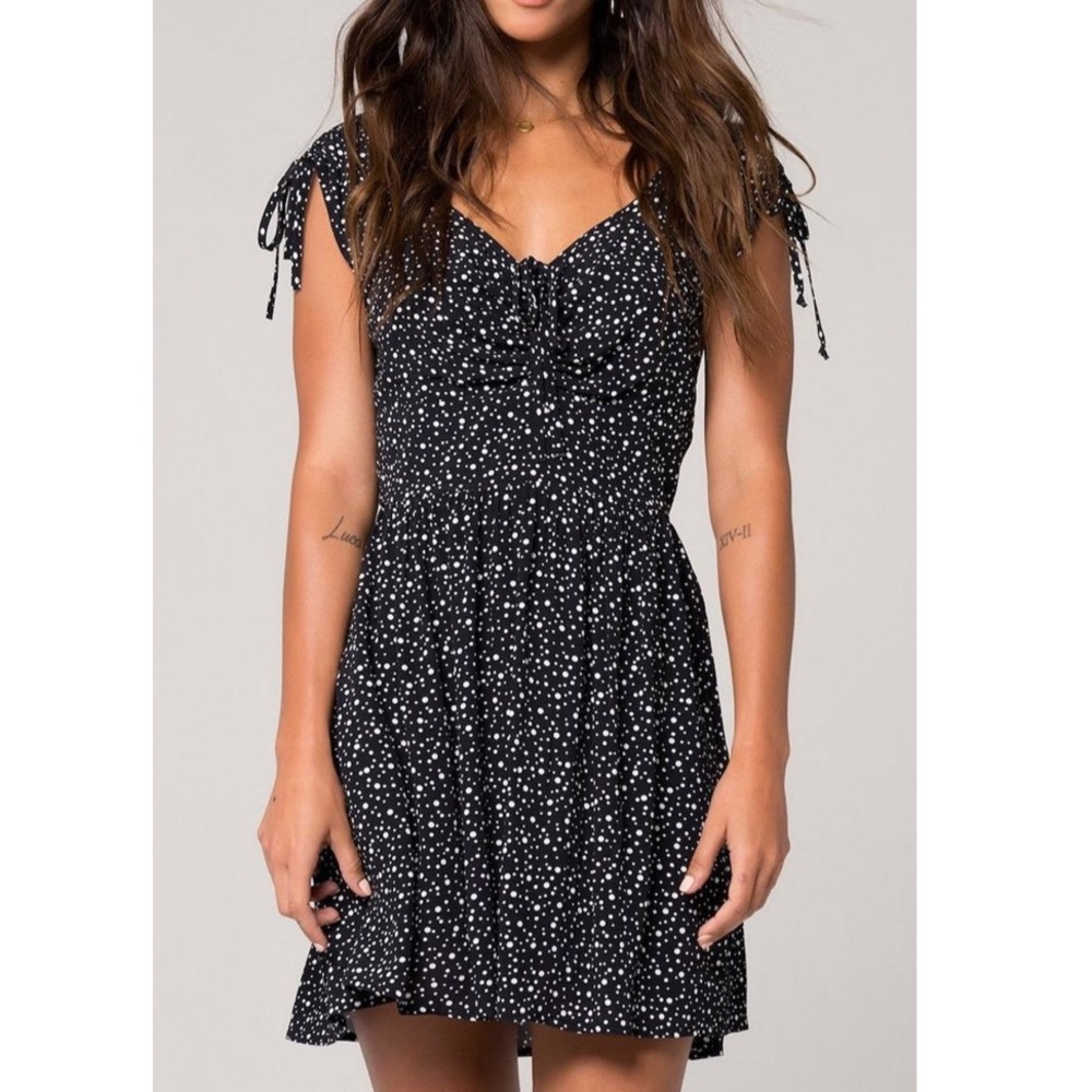 NWOT black and white polka dot dress